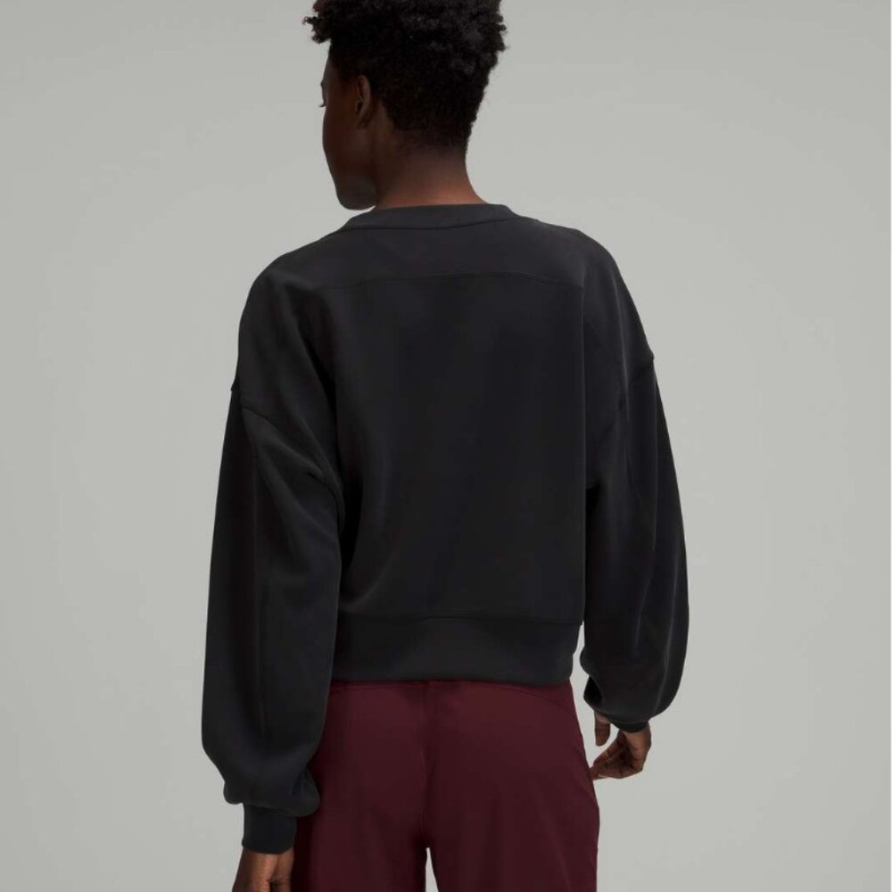 Lululemon Perfectly Oversized Cropped Crew *Softstreme Black - Picture 2 of 9